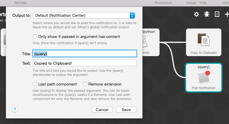{query} - Post Notification