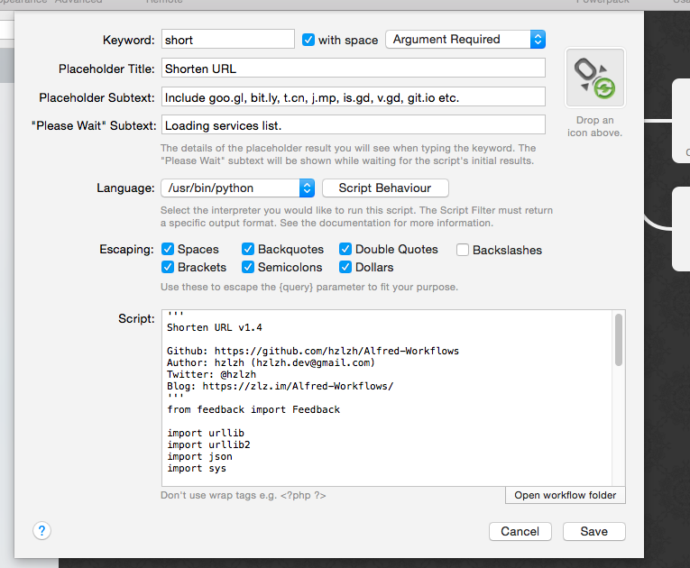 short - Script Filter